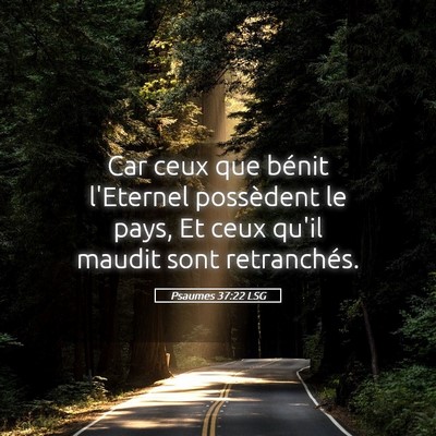 Picture 05 - Psaumes 37:22 LSG - Car ceux que bénit l'Eternel possèdent le pays, - Bible Verse Picture