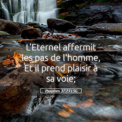 Picture 05 - Psaumes 37:23 LSG - L'Eternel affermit les pas de l'homme, Et il - Bible Verse Picture