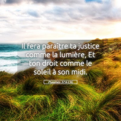Picture 05 - Psaumes 37:6 LSG - Il fera paraître ta justice comme la lumière, - Bible Verse Picture