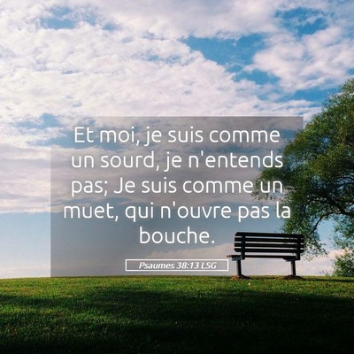 Picture 05 - Psaumes 38:13 LSG - Et moi, je suis comme un sourd, je n'entends pas; - Bible Verse Picture