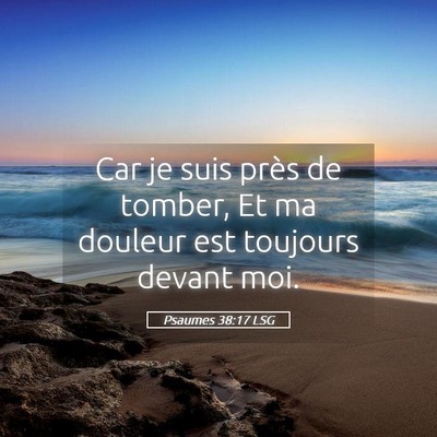 Picture 05 - Psaumes 38:17 LSG - Car je suis près de tomber, Et ma douleur est - Bible Verse Picture