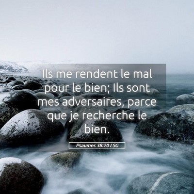 Picture 05 - Psaumes 38:20 LSG - Ils me rendent le mal pour le bien; Ils sont mes - Bible Verse Picture