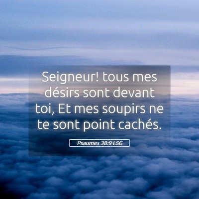 Picture 05 - Psaumes 38:9 LSG - Seigneur! tous mes désirs sont devant toi, Et - Bible Verse Picture