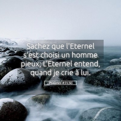 Picture 05 - Psaumes 4:3 LSG - Sachez que l'Eternel s'est choisi un homme pieux; - Bible Verse Picture