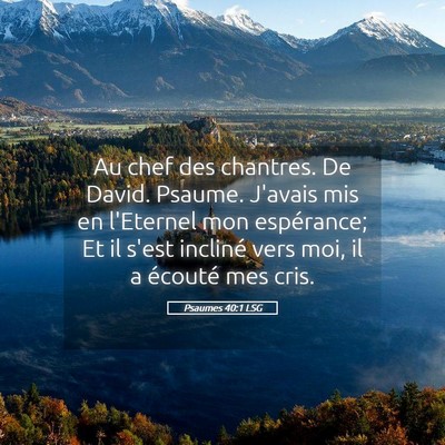 Picture 05 - Psaumes 40:1 LSG - Au chef des chantres. De David. Psaume. J'avais - Bible Verse Picture