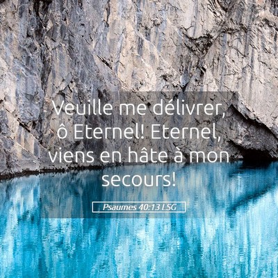 Picture 05 - Psaumes 40:13 LSG - Veuille me délivrer, ô Eternel! Eternel, viens - Bible Verse Picture