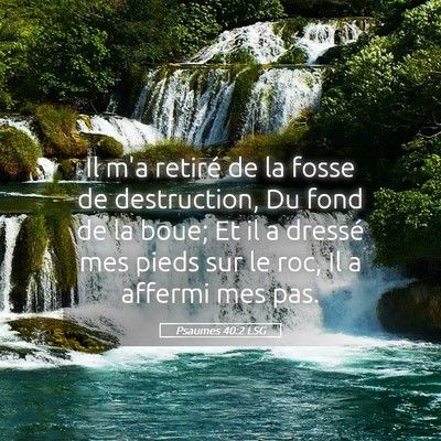 Picture 05 - Psaumes 40:2 LSG - Il m'a retiré de la fosse de destruction, Du - Bible Verse Picture