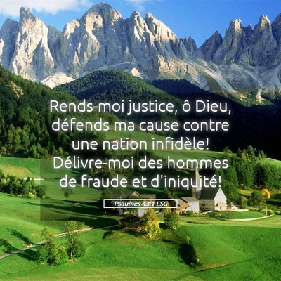 Picture 05 - Psaumes 43:1 LSG - Rends-moi justice, ô Dieu, défends ma cause - Bible Verse Picture