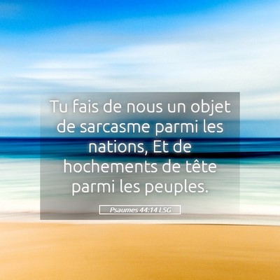 Picture 05 - Psaumes 44:14 LSG - Tu fais de nous un objet de sarcasme parmi les - Bible Verse Picture
