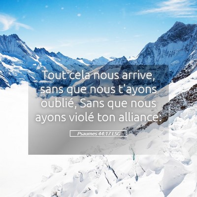 Picture 05 - Psaumes 44:17 LSG - Tout cela nous arrive, sans que nous t'ayons - Bible Verse Picture