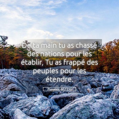 Picture 05 - Psaumes 44:2 LSG - De ta main tu as chassé des nations pour les - Bible Verse Picture