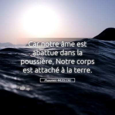 Picture 05 - Psaumes 44:25 LSG - Car notre âme est abattue dans la poussière, - Bible Verse Picture