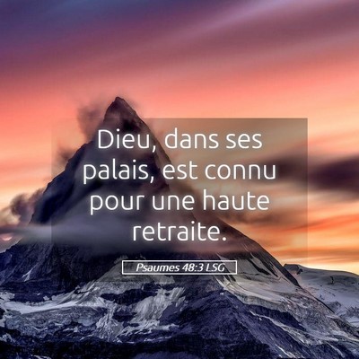 Picture 05 - Psaumes 48:3 LSG - Dieu, dans ses palais, est connu pour une haute - Bible Verse Picture