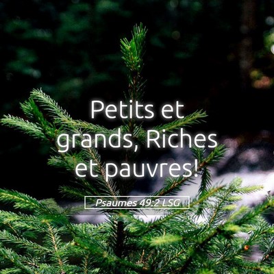Picture 05 - Psaumes 49:2 LSG - Petits et grands, Riches et - Bible Verse Picture