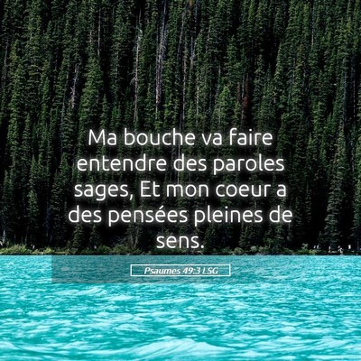 Picture 05 - Psaumes 49:3 LSG - Ma bouche va faire entendre des paroles sages, Et - Bible Verse Picture