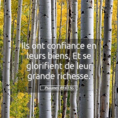 Picture 05 - Psaumes 49:6 LSG - Ils ont confiance en leurs biens, Et se - Bible Verse Picture