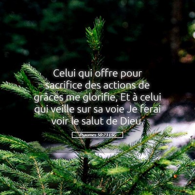 Picture 05 - Psaumes 50:23 LSG - Celui qui offre pour sacrifice des actions de - Bible Verse Picture