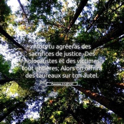 Picture 05 - Psaumes 51:19 LSG - Alors tu agréeras des sacrifices de justice, Des - Bible Verse Picture