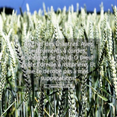 Picture 05 - Psaumes 55:1 LSG - Au chef des chantres. Avec instruments à cordes. - Bible Verse Picture