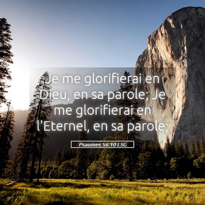 Picture 05 - Psaumes 56:10 LSG - Je me glorifierai en Dieu, en sa parole; Je me - Bible Verse Picture