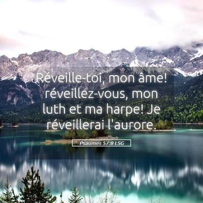 Picture 05 - Psaumes 57:8 LSG - Réveille-toi, mon âme! réveillez-vous, mon - Bible Verse Picture