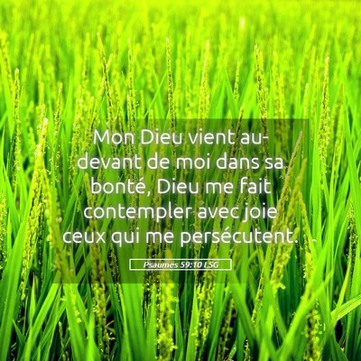 Picture 05 - Psaumes 59:10 LSG - Mon Dieu vient au-devant de moi dans sa bonté, - Bible Verse Picture