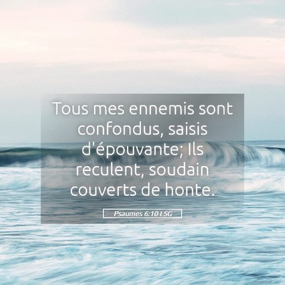 Picture 05 - Psaumes 6:10 LSG - Tous mes ennemis sont confondus, saisis - Bible Verse Picture