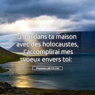 Picture 05 - Psaumes 66:13 LSG - J'irai dans ta maison avec des holocaustes, - Bible Verse Picture