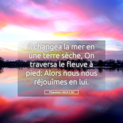 Picture 05 - Psaumes 66:6 LSG - Il changea la mer en une terre sèche, On - Bible Verse Picture