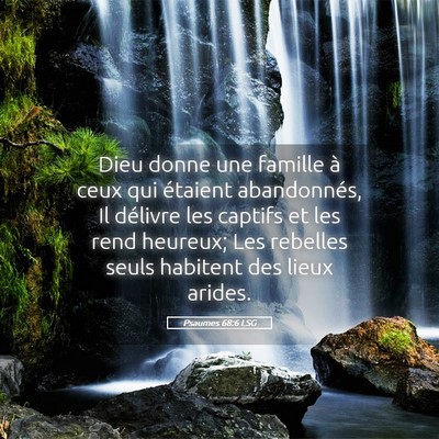 Picture 05 - Psaumes 68:6 LSG - Dieu donne une famille à ceux qui étaient - Bible Verse Picture