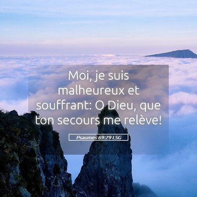 Picture 05 - Psaumes 69:29 LSG - Moi, je suis malheureux et souffrant: O Dieu, que - Bible Verse Picture