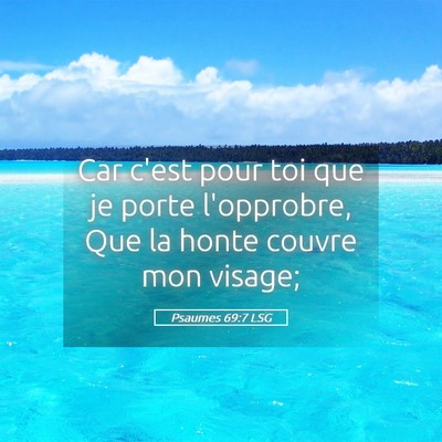 Picture 05 - Psaumes 69:7 LSG - Car c'est pour toi que je porte l'opprobre, Que - Bible Verse Picture