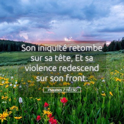 Picture 05 - Psaumes 7:16 LSG - Son iniquité retombe sur sa tête, Et sa - Bible Verse Picture