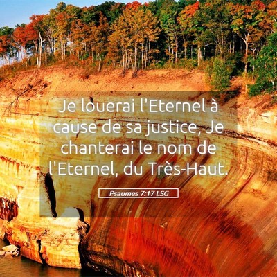 Picture 05 - Psaumes 7:17 LSG - Je louerai l'Eternel à cause de sa justice, Je - Bible Verse Picture