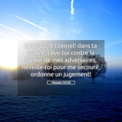 Picture 05 - Psaumes 7:6 LSG - Lève-toi, ô Eternel! dans ta colère, Lève-toi - Bible Verse Picture