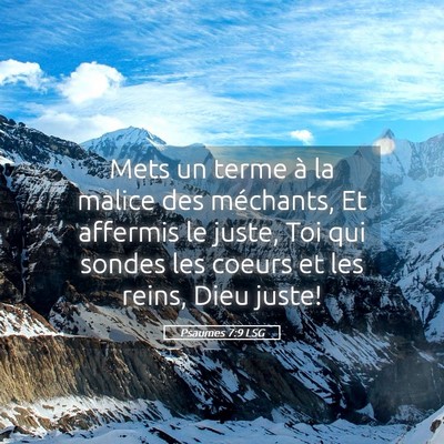 Picture 05 - Psaumes 7:9 LSG - Mets un terme à la malice des méchants, Et - Bible Verse Picture