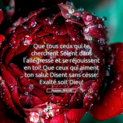 Picture 05 - Psaumes 70:4 LSG - Que tous ceux qui te cherchent Soient dans - Bible Verse Picture