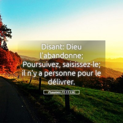 Picture 05 - Psaumes 71:11 LSG - Disant: Dieu l'abandonne; Poursuivez, - Bible Verse Picture