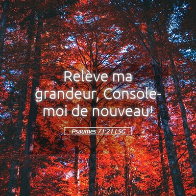 Picture 05 - Psaumes 71:21 LSG - Relève ma grandeur, Console-moi de - Bible Verse Picture