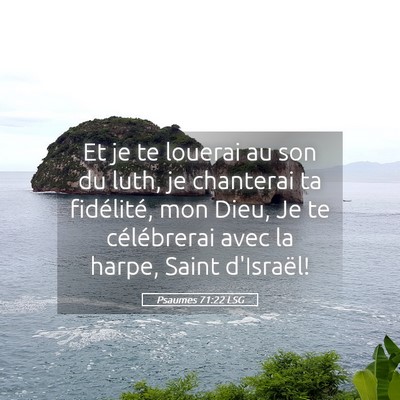 Picture 05 - Psaumes 71:22 LSG - Et je te louerai au son du luth, je chanterai ta - Bible Verse Picture