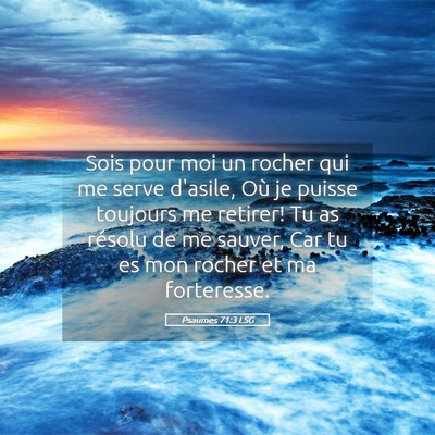 Picture 05 - Psaumes 71:3 LSG - Sois pour moi un rocher qui me serve d'asile, Où - Bible Verse Picture