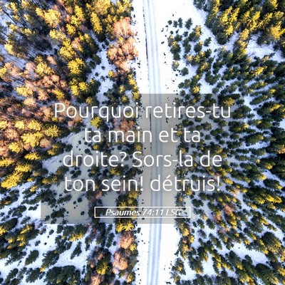 Picture 05 - Psaumes 74:11 LSG - Pourquoi retires-tu ta main et ta droite? Sors-la - Bible Verse Picture
