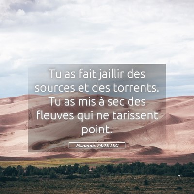 Picture 05 - Psaumes 74:15 LSG - Tu as fait jaillir des sources et des torrents. - Bible Verse Picture