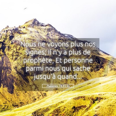 Picture 05 - Psaumes 74:9 LSG - Nous ne voyons plus nos signes; Il n'y a plus de - Bible Verse Picture