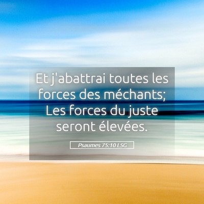 Picture 05 - Psaumes 75:10 LSG - Et j'abattrai toutes les forces des méchants; - Bible Verse Picture