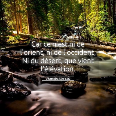 Picture 05 - Psaumes 75:6 LSG - Car ce n'est ni de l'orient, ni de l'occident, Ni - Bible Verse Picture