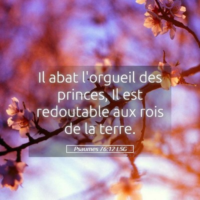 Picture 05 - Psaumes 76:12 LSG - Il abat l'orgueil des princes, Il est redoutable - Bible Verse Picture