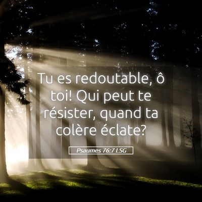 Picture 05 - Psaumes 76:7 LSG - Tu es redoutable, ô toi! Qui peut te résister, - Bible Verse Picture