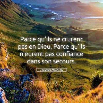 Picture 05 - Psaumes 78:22 LSG - Parce qu'ils ne crurent pas en Dieu, Parce qu'ils - Bible Verse Picture
