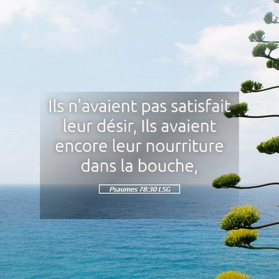 Picture 05 - Psaumes 78:30 LSG - Ils n'avaient pas satisfait leur désir, Ils - Bible Verse Picture